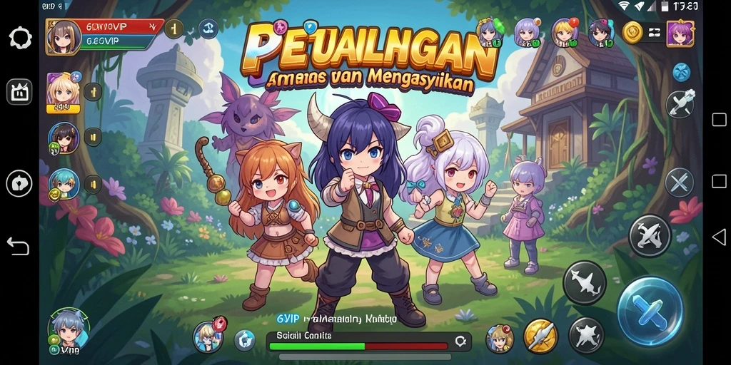 Tampilan gameplay mendebarkan dari 62VIP di dunia Anime.