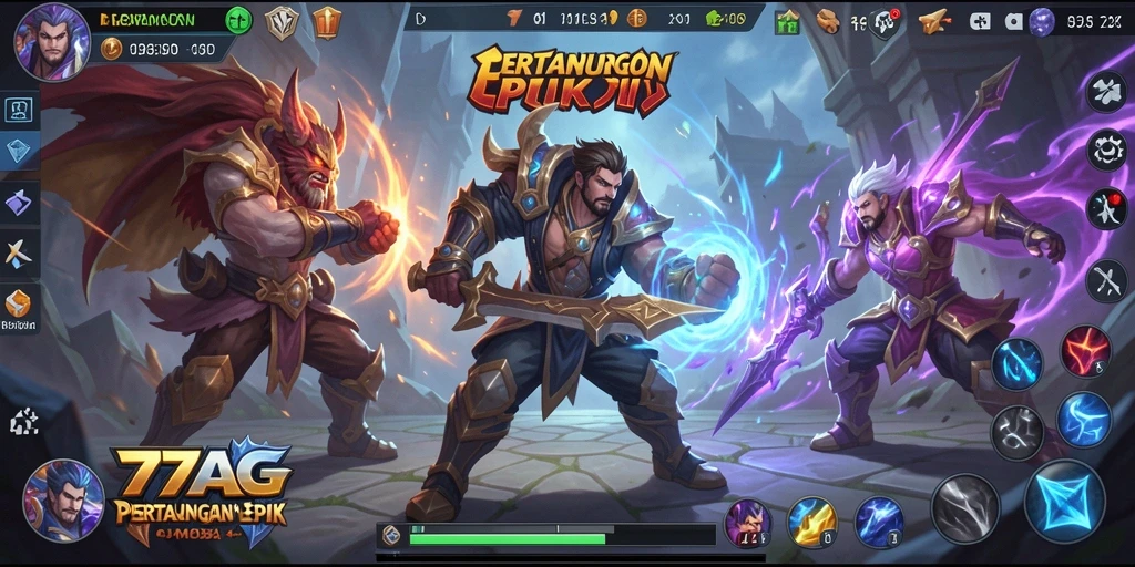 Gameplay seru 77AG dengan pertarungan strategis antar tim.