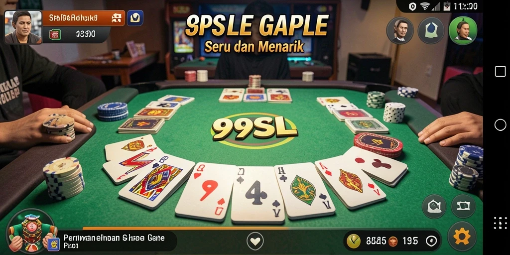 Screenshot menunjukkan gameplay 99SL saat bermain Gaple.