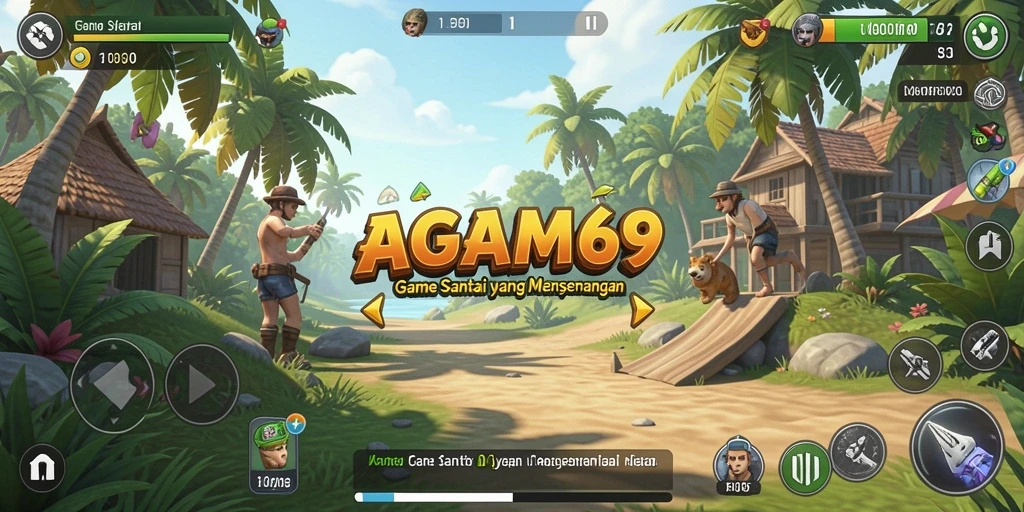 Tangkapan layar gameplay AGAM69 yang penuh warna dan ceria.