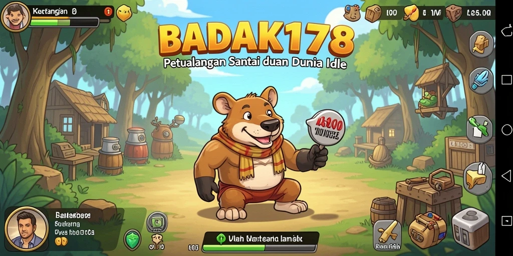 Tampilan gameplay yang menarik dari game Idle BADAK178.