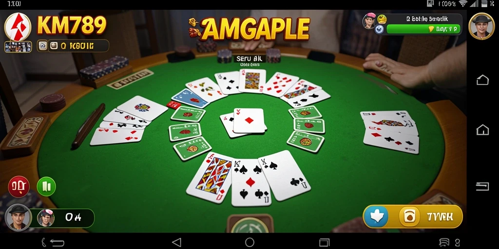 Tampilan gameplay Gaple yang seru dan interaktif di KM789.
