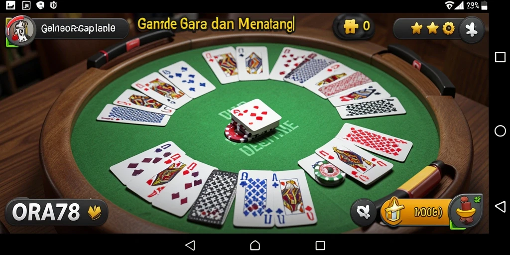 Screenshot ORA78 menampilkan permainan Gaple yang seru.