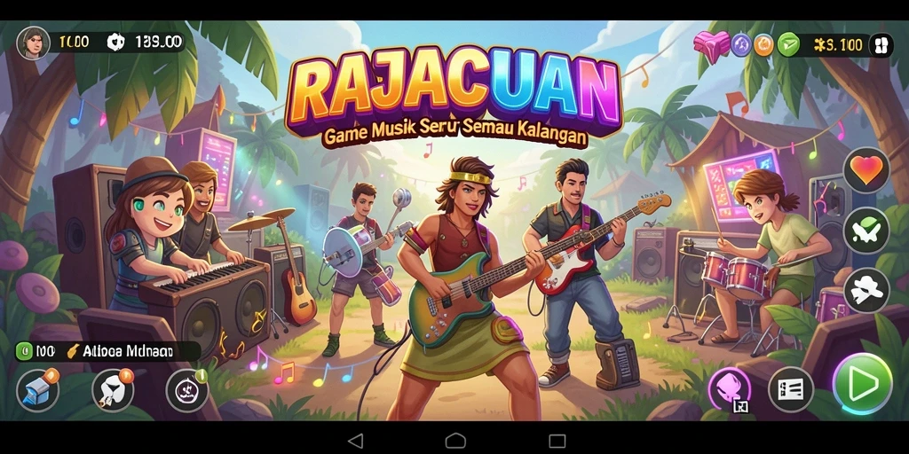 Screenshot gameplay RAJACUAN yang menarik dengan interaksi musik.