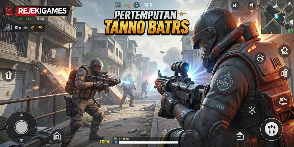 Gameplay intens di REJEKIGAMES menunjukkan aksi seru di medan perang.