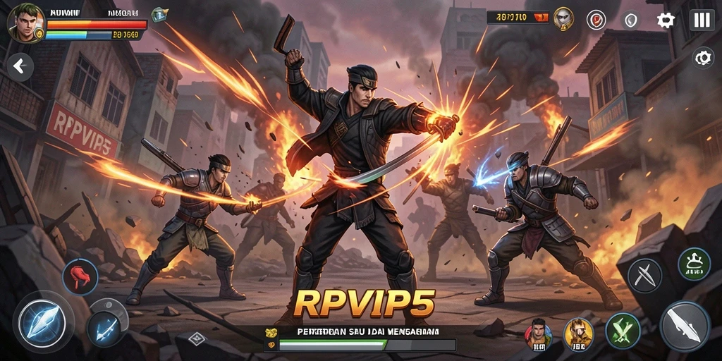 Gameplay RPVIP5 menampilkan pertarungan seru dan karakter menarik.