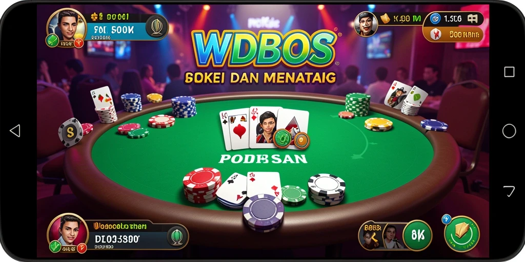 Tampilan permainan WDBOS yang menampilkan aksi poker seru.